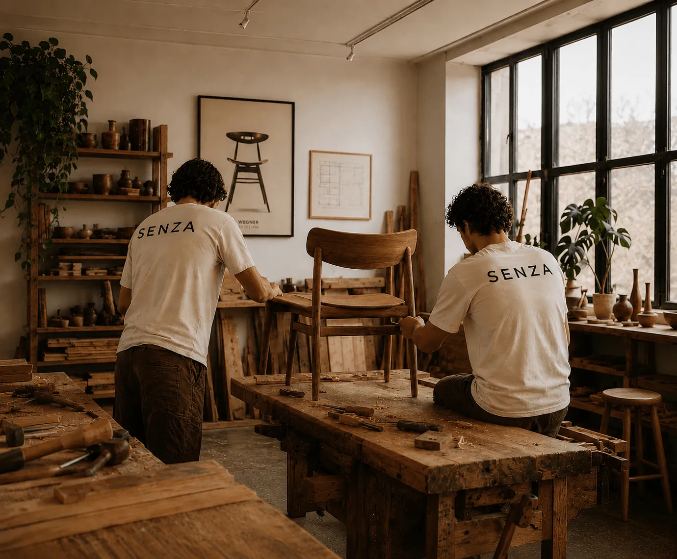 Senza craftsmen at work in the workshop